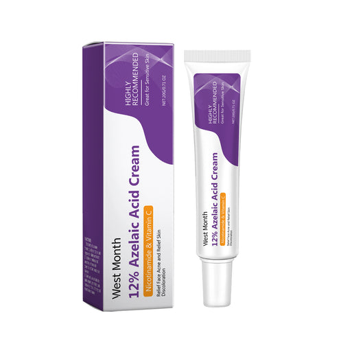 West Month 12% Azelaic Acid Cream with packaging on a white background NUVESSA 